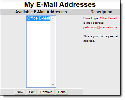My Email Addresses